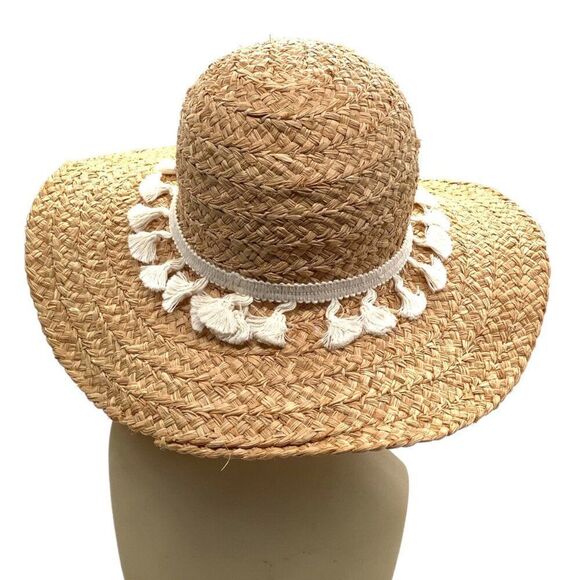 Pool to Party Straw Sun Hat by Subtle Luxury Women's OS Tassel - Picture 5 of 7